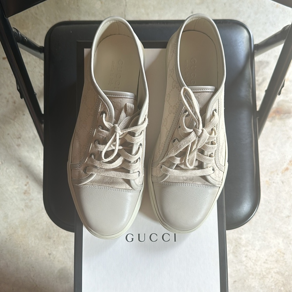 Gucci Cream Sneakers - Picture 5 of 6